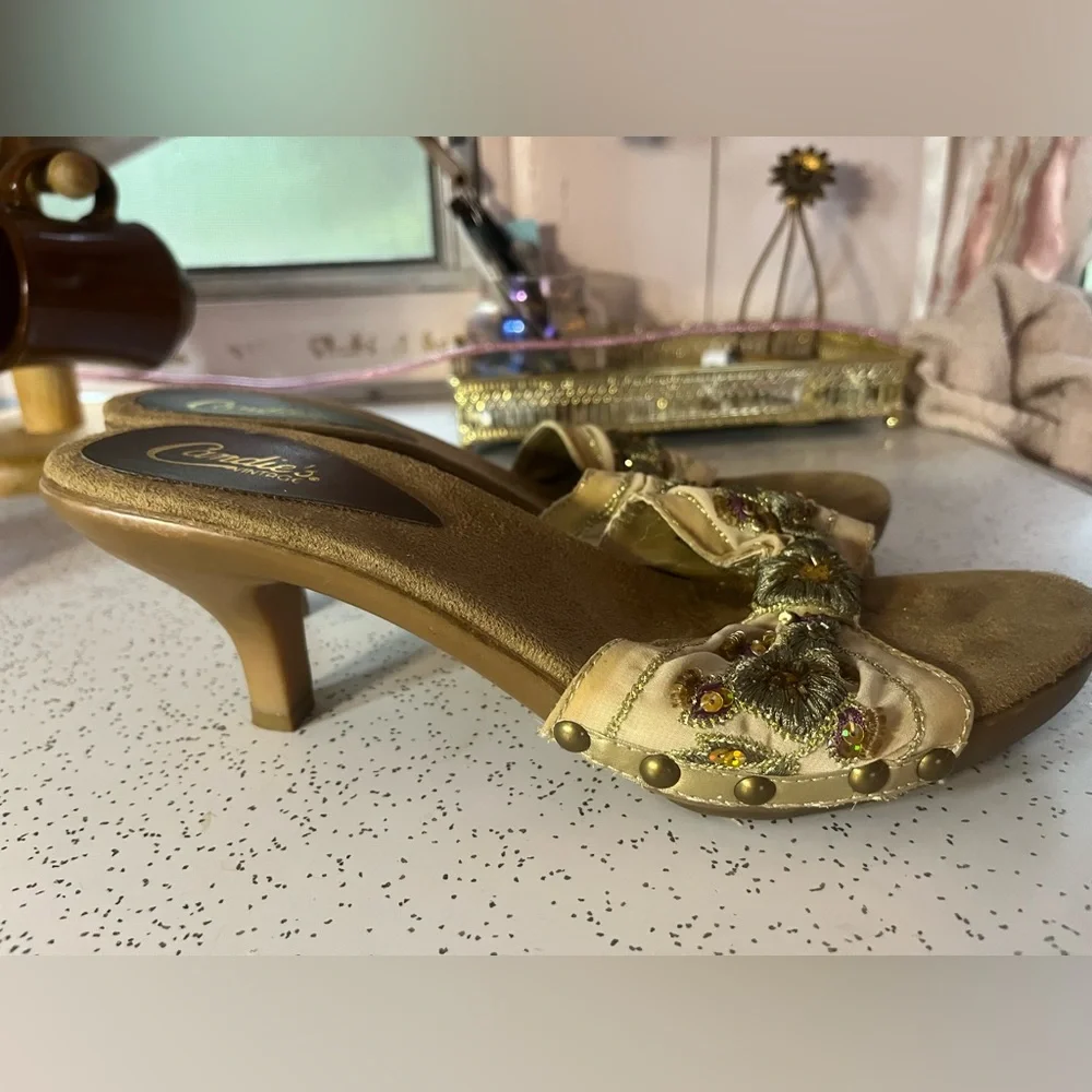Vintage Candie's Embellished Slide sandals 80’s style - Picture 6 of 8